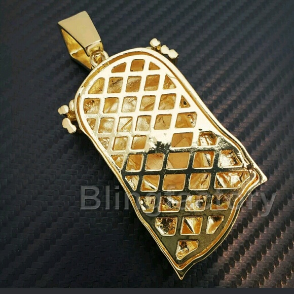HIP HOP ICED OUT 14K GOLD PLATED BLING LAB DIAMOND - Picture 3 of 3